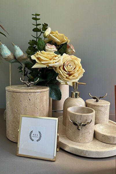 SİA ART DESİNG DOĞAL MERMER 7'Lİ BANYO SETİ