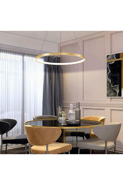 PeraTeknoloji Led Avize Sarkit Gold 3renk Tuğçe 80 Cm