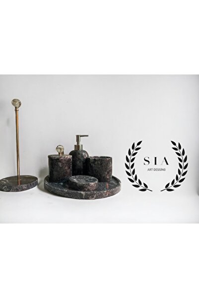 SİA ART DESİNG طقم حمام رخامي مكون من 6 قطع
