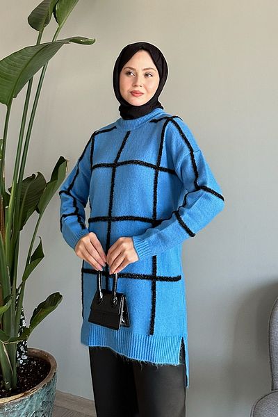 InStyle تونيك تريكو أزرق ناعم لامع