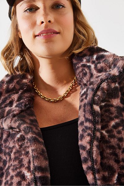 Bianco Lucci Damen-Kunstpelzmantel mit Leopardenmuster 2426 60251795