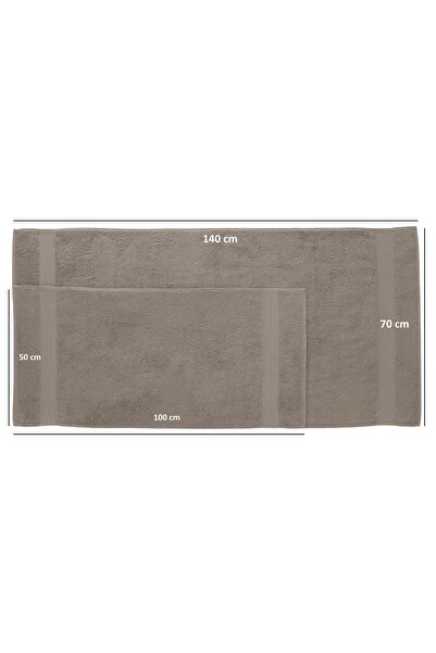 MAURAHOME Tomurcuk %100 Pamuk 6'lı Banyo Ve El Havlu Seti | 2'li 70x140cm Ve 4'lü 50x100cm | Açık Kahve