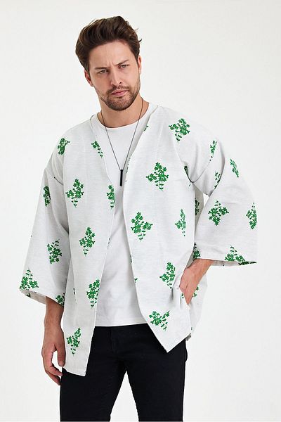 rammers Jachetă kimono din țesătură de in boem 100% in