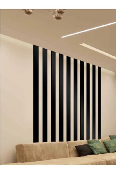 MİNAY HOME Dekorasyon Ahşap Şerit Duvar Panelleri Duvar Çıtası Iskandinav Siyah (30X5 CM 5 ADET)