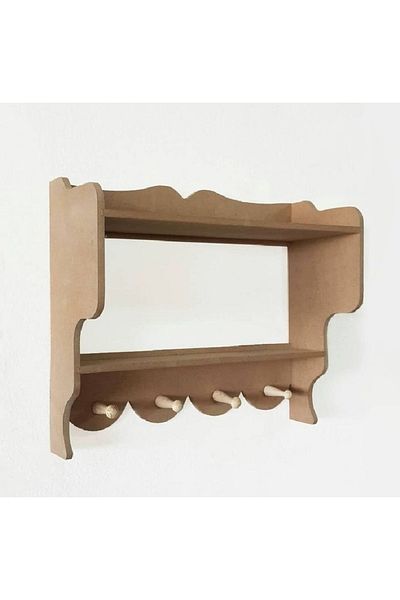Altınyapı Hobi Market Raw Mdf Paintless Two-Piece Hanging Shelves