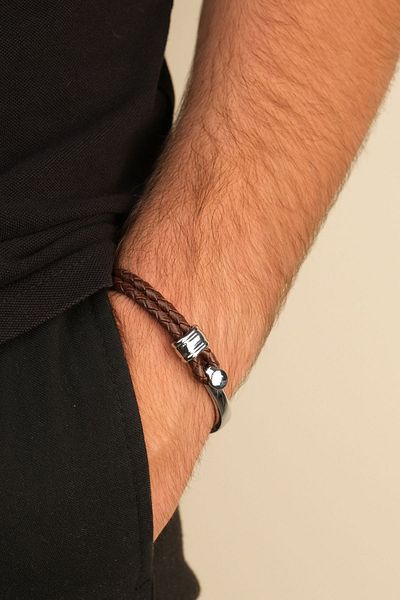 Jack Ferrero Steel / Leather - Original Men's Bracelet