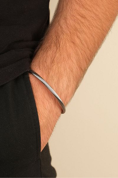 Jack Ferrero Steel / Leather - Original Men's Bracelet