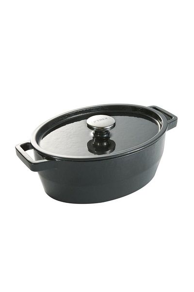 Pyrex طاجن بيضاوي بطيء الطهي مقاس 33 سم - متين، مطلي بالمينا، متوافق مع الحث الحراري