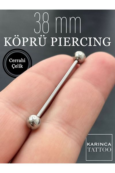 Karınca Piercing 38 mm Surgical Steel Ear - Industrial Piercing Bridge