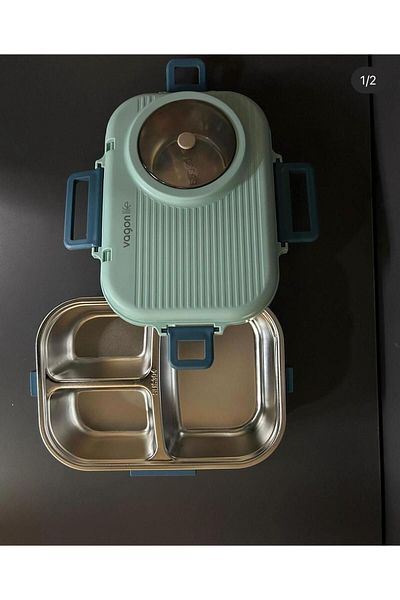 Vagonlife BL70100 Lunch Box with Steel Chamber Lunch Box Blue