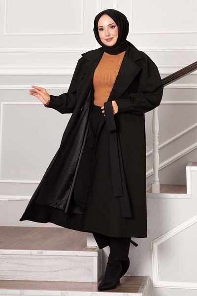 EBRUTESETTÜR Balloon Sleeve Waterproof Trench