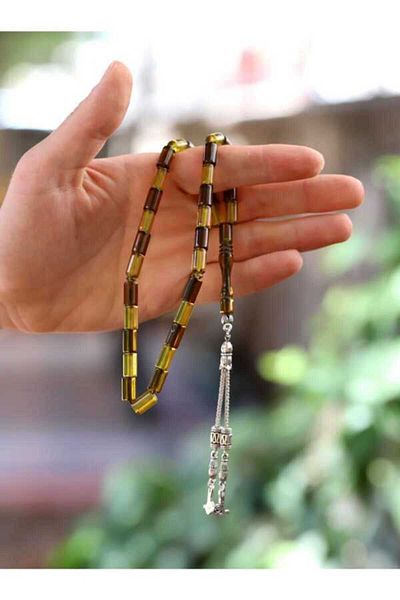 Midyat Gümüş Dünyası Powder Amber Rosary - Cut