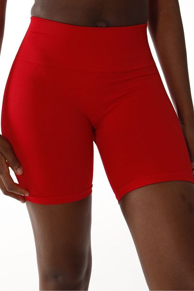 quitaly Virtus Red Push up Seamless Drawstring Shorts
