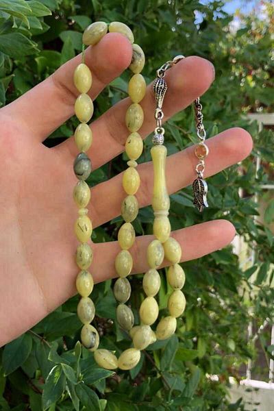Midyat Gümüş Dünyası Men's Moire Powder Amber Prayer Beads MGD20203013