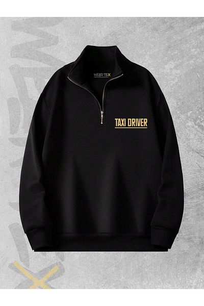 WEARTEX Half Zipper 3 Thread Taxi Driver Printed Sweatshirt