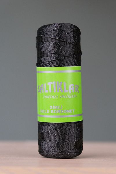 SALTIKLAR Premium Black Embroidered Silvery Cord Lanyard - Rs