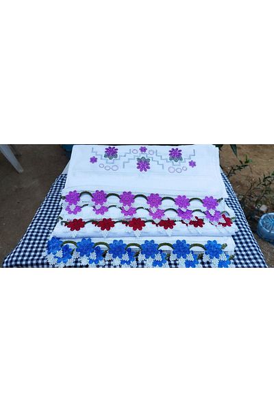 Peacock High Quality Laced Dowry Embroidered Hand Towel