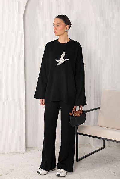 Melike Tatar 6-9001 موديل طقم تريكو أسود