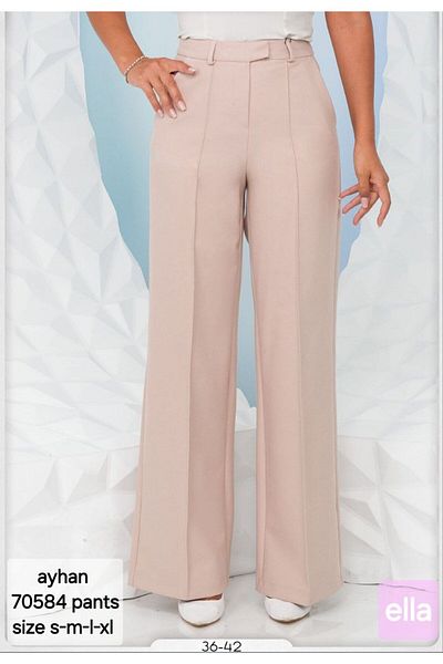 AYHAN Straight Cut Stitching Detail Side Pocket Trousers