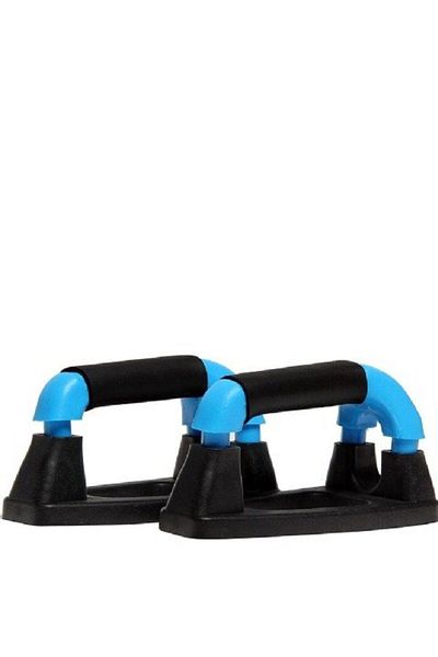 Nivia Plastic Push-Up Bar of 4 Inch | Black and Blue | Material : Plastic | For Strength Training