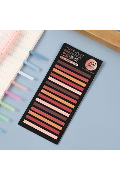 Para Todos Transparent Colored Short Strip Post It Adhesive Note Paper Post-It Bookmark Postit 300 Sheets Sticker