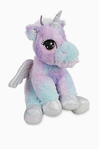 Şeker Adası Purple Unicorn Pony Plush Horse Toy with Wings and Horns 35 cm