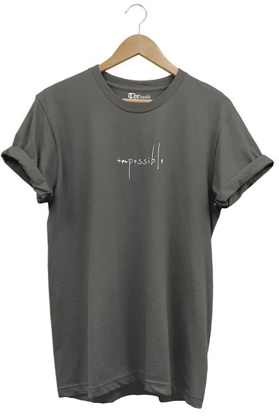 The Baski Anthracite Unisex There Is No Impossible Τυπωμένο κοντομάνικο μπλουζάκι