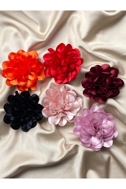TwinsSis Store Kadın İğneli Yaka Çiçeği Kumaş Gül Broş
