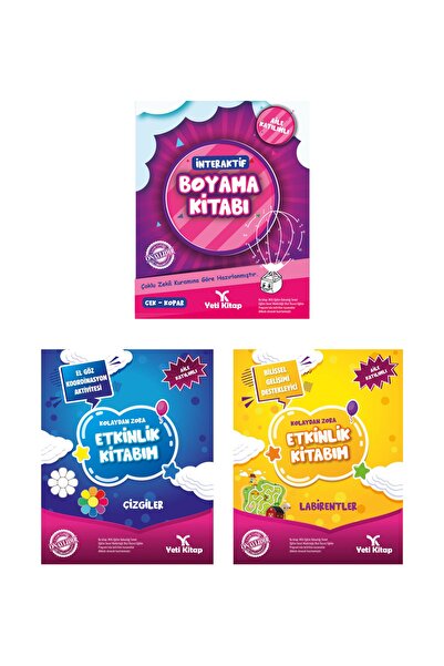 yeti kitap مجموعة كتب إعداد مرحلة ما قبل المدرسة لعمر 4-6 سنوات (3 كتب)