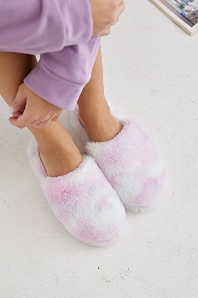 laydi.mo Παντόφλες με λιλά σχέδια και χειμερινό σχέδιο κουνελιού