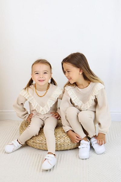 le petit sole Girl's Sherry Frilly Top and Bottom Set