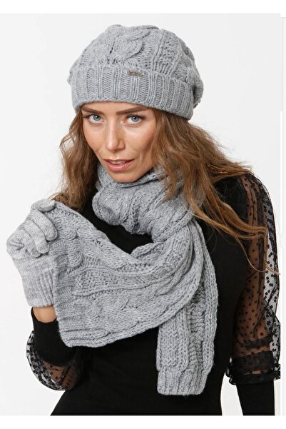 Wearflawless Women's Winter 3-Piece Scarf, Beret and Gloves Set