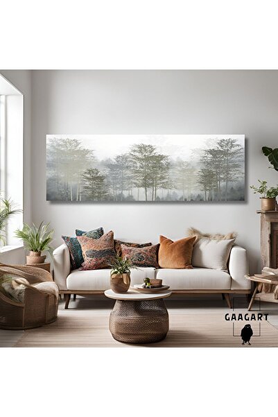 GAAGART Uzun Panaromik Kanvas Tablo Soyut Bohem Çizgisel Ağaçlar