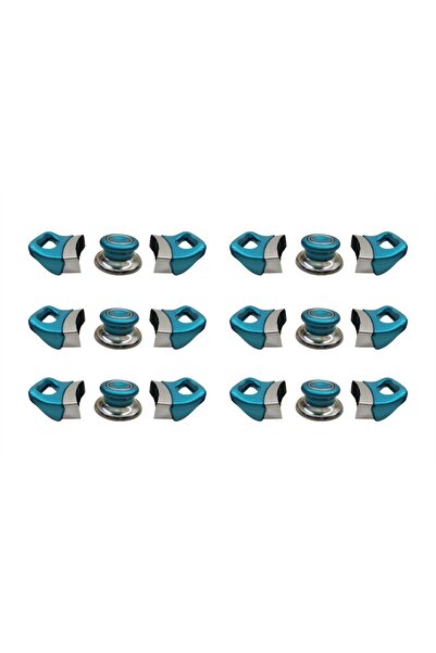 Nalburkent Turkuaz Tencere Tava Yan Kulpları ve Kapak Kulpu Seti - 6 Set