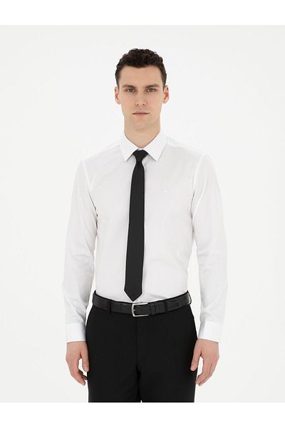 Pierre Cardin ΠΙΕΡ ΚΑΡΔΙΝ ΥΦΑΝΤΟ ΣΑΤΕΝ ΥΦΑΣΜΑ 100% ΒΑΜΒΑΚΙ ΠΟΥΚΑΜΙΣΟ SLIM FIT