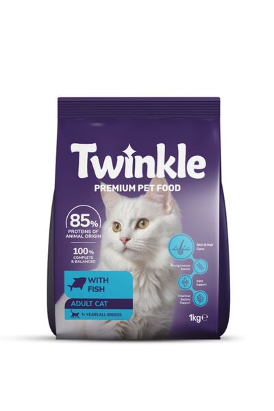 Twinkle Yetişkin Kediler için Balıklı Tam ve Dengeli Kedi Maması 1 kg