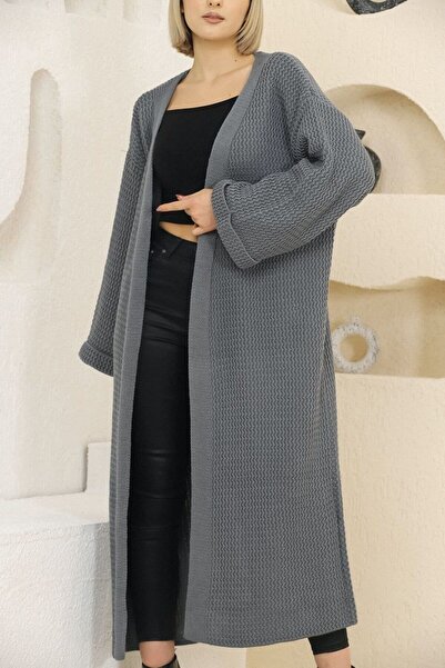 Molly Nelly سترة نسائية طويلة ماكسي منسوجة كبيرة الحجم