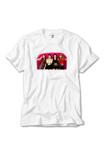 Butik Λευκό μπλουζάκι της ομάδας Blackpink