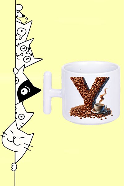Generic Brand 1014 COFFEE LETTER Y THEME DESIGN PRINTED WHITE MUG CUP