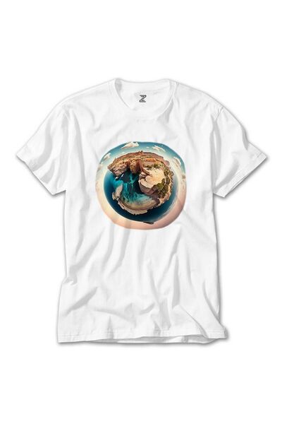 Generic Brand Planet White T-Shirt