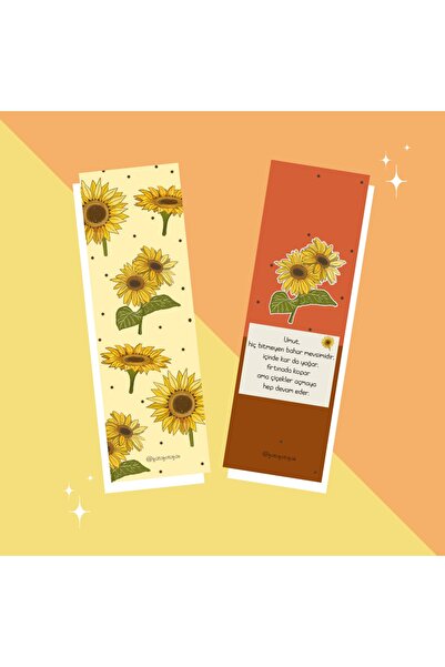 Fatofotofan Sunflower Themed 2-Piece Bookmark