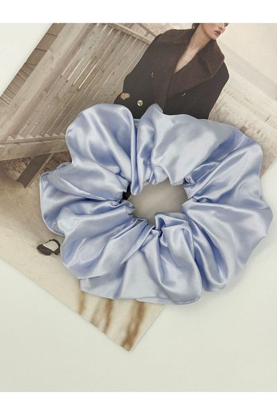 ICON SILK Scrunchie de păr 100% mătase mărime Jumbo (albastru gheață)