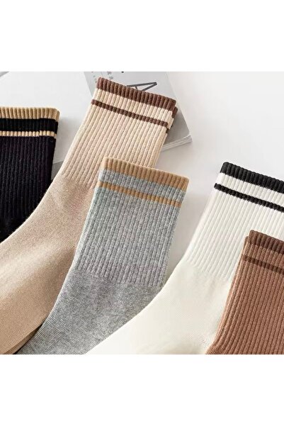 Çorap Kurdu Σετ 5 Unisex Χειμερινές χοντρές πετσέτες κολεγιακές κάλτσες