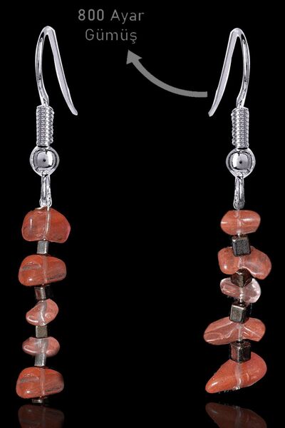 Erilsa أقراط حجر الكوارتز الوردي المعتمدة المكسورة