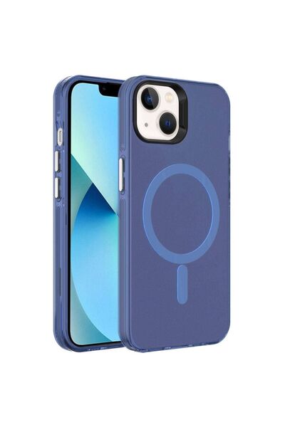 Ummeslem Apple iPhone 15 için Uyumlu Kılıf Magsafe Şarj Özellikli Buzlu Trans...