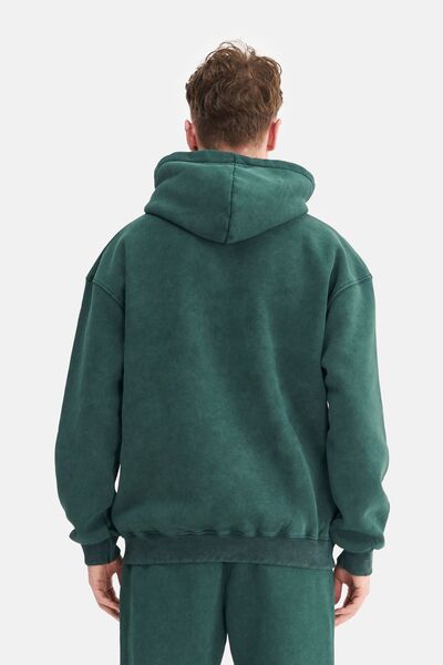 Mesfeno Ανδρικό φούτερ με κουκούλα με 3 κλωστές, εφέ που πλένεται, κεντημένο φούτερ