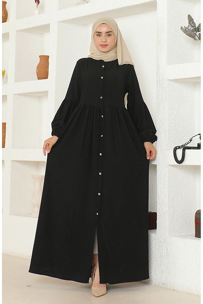 sefamerve Burümcük Fabric Judge Collar Ferace 1022-04 Black