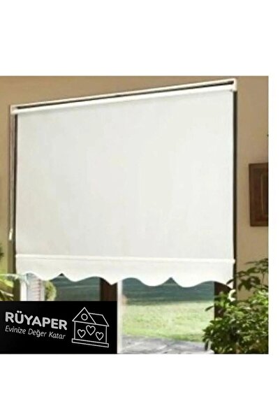 RÜYAPER Rüyaper Her Odaya Uygun Etek Dilimli Beyaz Stor Perde