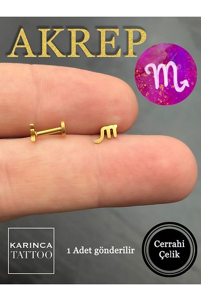 Karınca Piercing Zodiac Symbols Zodiac Ear Tragus Helix Cartilage Piercing Earring
