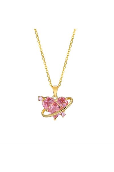 Y2K Pink Heart Stainless Adjustable Women's Necklace